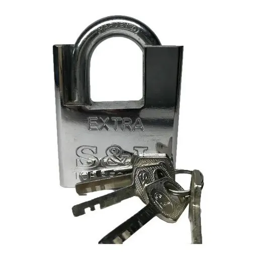 Candado Anticizalla 50 Mm Con 4 Llaves Alta Seguridad Color Gris
