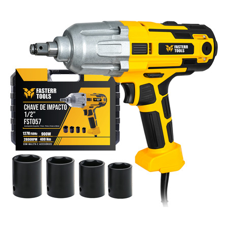 Chave De Impacto 900w C/ Acessórios Fst057 127v - Fasterr Chave De Impacto 900w C/ Acessórios Fst057 127v - Fasterr