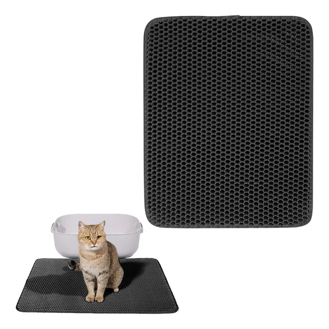 Alfombra Atrapa Arena Para Gatos Salida Arenero Doble Capa