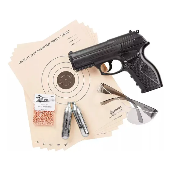 Pistola Co2 Crosman P10 Kit Garrafas + Balines + Gafas