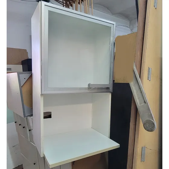 Alacena Puerta Vidrio Estante Porta Microondas 60x30x102cm
