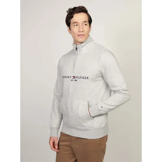 Sudadera Gris Con Cierre En El Cuello Hombre Tommy Hilfiger