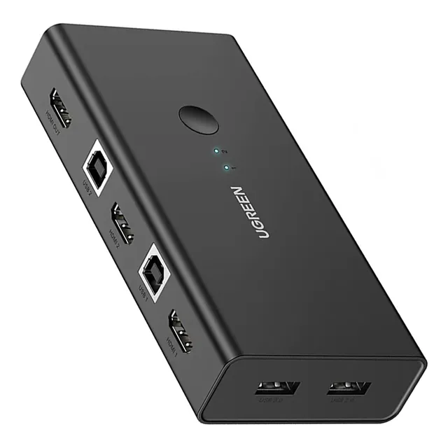 Ugreen Switch Hdmi 2 Entradas 1 Saída Comutador Kvm Preto