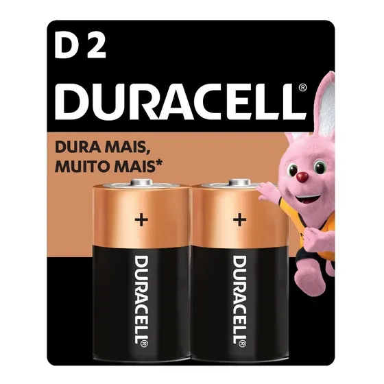 Pilha Alcalina D Grande Duracell Com 2 Unidades