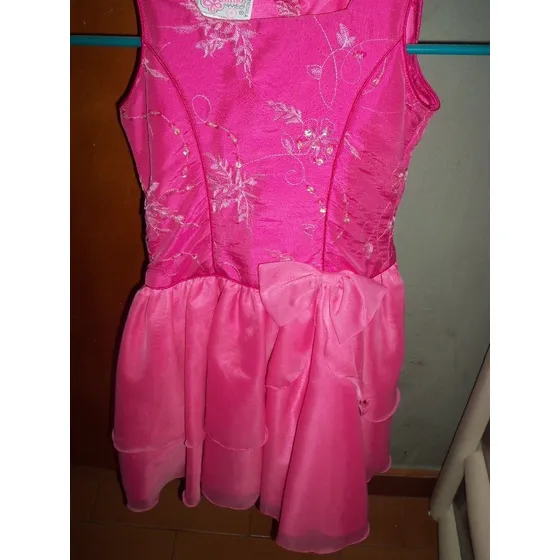 Vestido De Niña Fucsia Elegante Modas Yanina Talla 6 Usado