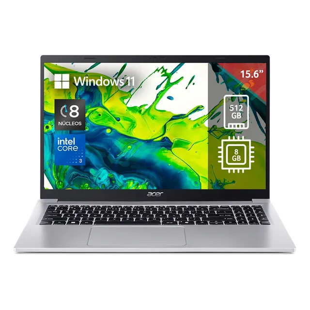 Laptop Acer Aspire Lite 15.6 Fhd Core I3 N355 8gb 512gb Ssd Plateado
