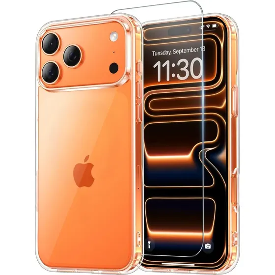 Kit Capa Capinha Transparente Para iPhone 17 Pro Max Case E Película 3d Danet Full Cover Anti Impacto