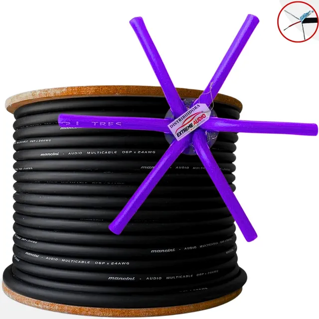Multicabo Caixa De Som 6 Vias 10 Metros 6x24 Awg Mancini