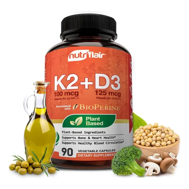 Vitaminas D3 (5000iu/125mcg) + K2 Apoya El Corazon 90 Caps