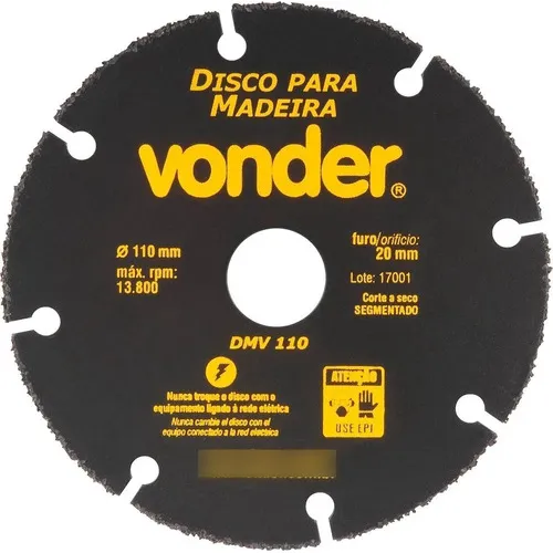 Disco de corte de madera Vonder DMV 110 de 110 mm, color negro