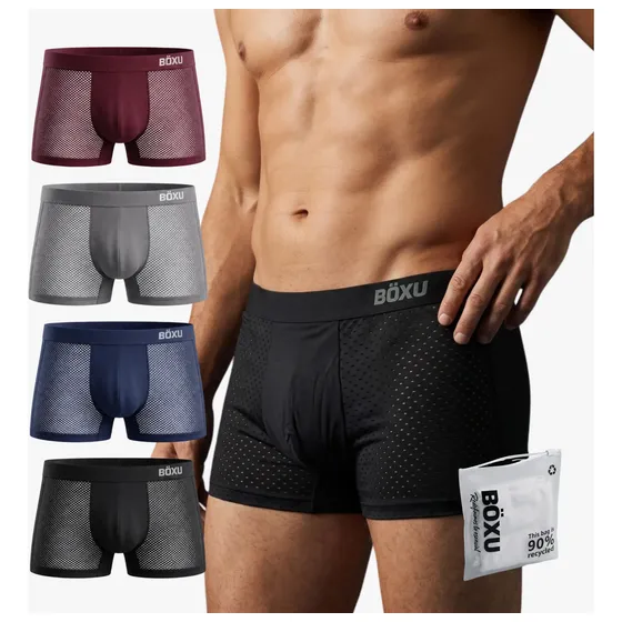 Boxer Bambú Hipoalergénico Hombre Suave Deportista Pack X4