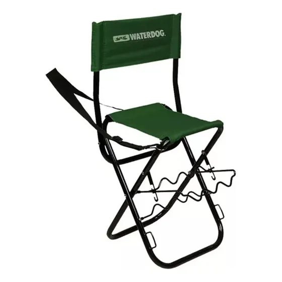Silla Plegable Pescador Waterdog Respaldo Posa Caña