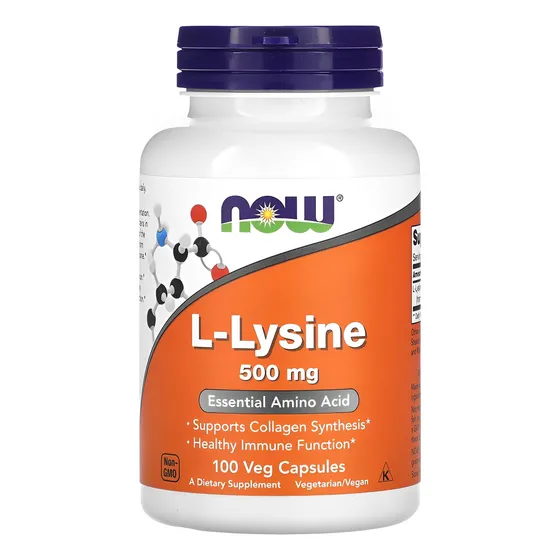 Now Foods L-lisina 500mg L-lysine 100 Veg Caps Sabor N/a