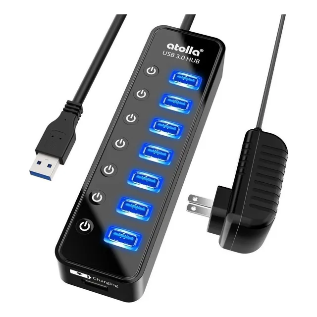 8 Puertos Hub Usb 3.0 5gbps Interruptor Independiente Atolla