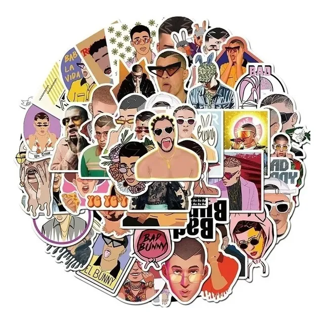 Bad Bunny - Set De 50 Stickers / Calcomanias