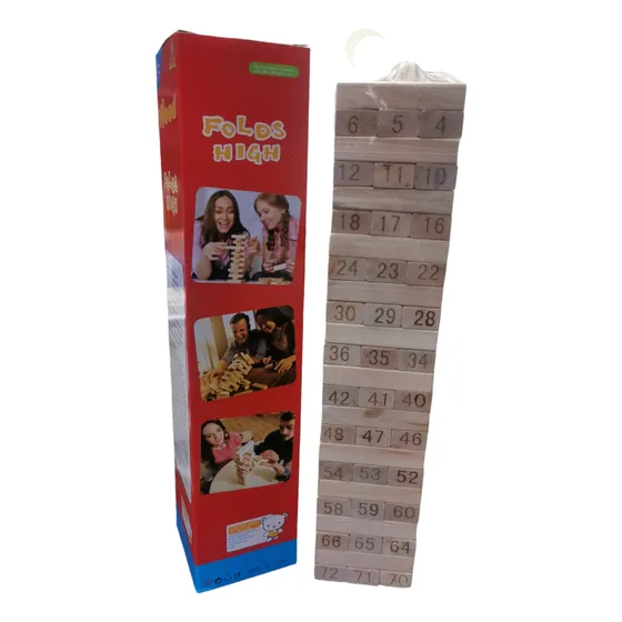 Juego Torre Madera Bloques Mazis 72 Pc Colores Numeros Dados