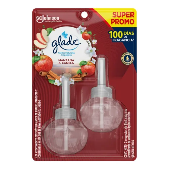 Glade Repuesto Aceites Naturales Manzana Y Canela 2un 100 Días
