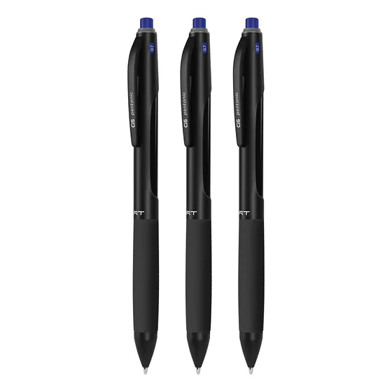 Kit Caneta Retrátil Cis Pentonic Rt Azul 0.7mm 3 Unidades