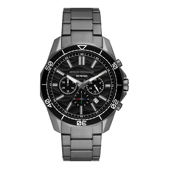 Reloj Hombre Ax Spencer De Acero3 44mm Correa Plomizo