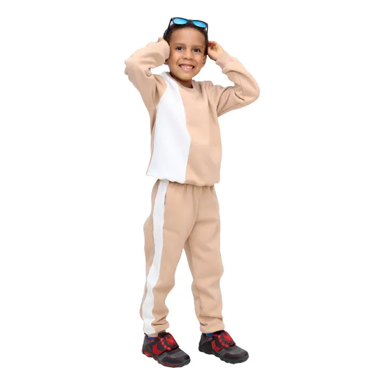 Conjunto Polera Y Jogger 100% Algodón - Beige Y Hueso