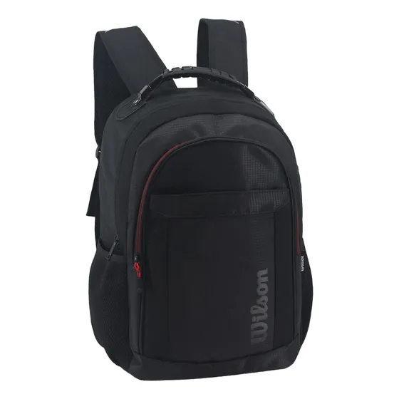 Mochila Wilson Porta Notebook Con Cerradura Candado Urbana Reforzada Adecuada Para Oficina Trabajo Universitaria Gym Para Viaje Color Negro