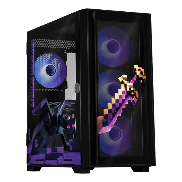 Gabinete XTREME PC GAMING Minecraft Ender Dragon Edition Mini Torre 4 Fan ARGB Negro CXTMED6000BK