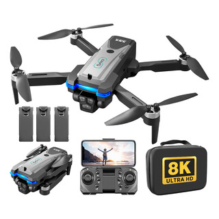 Drone Axnen S8s Con Cámara Dual Sin Escobillas 3 Baterías Negro Drone Axnen S8s Con Cámara Dual Sin Escobillas 3 Baterías Negro
