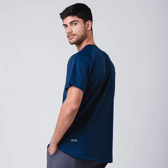 Remera Deportiva Manga Corta Marino Venture Atomik Hombre