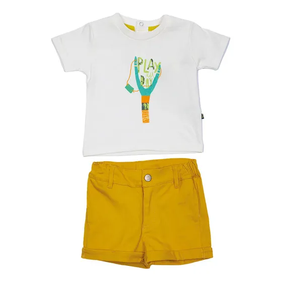 Conjunto Bebé Algodón Verano Niño Amarillo (pvu810ama)