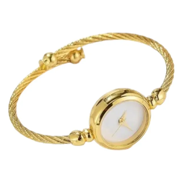 Pulsera Reloj Brazalete Blanco Mujer Acero