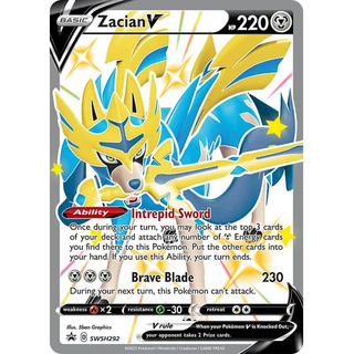 Cartas Pokemon Zacian V Shining Holo Cartas Pokemon Zacian V Shining Holo