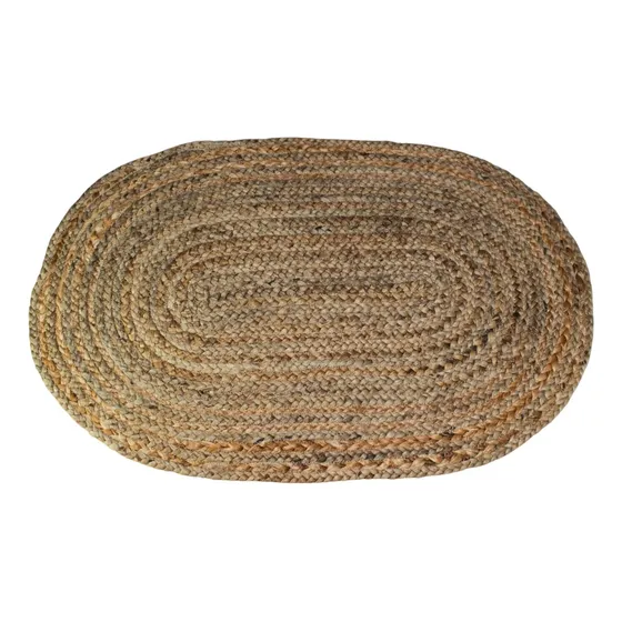 Alfombra De Yute Rústica Ovalada Natural Nordica Deco