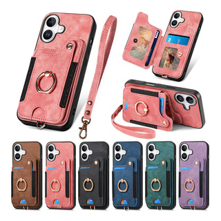 Funda Case Para iPhone 16e 16 Plus Pro Max De Piel Billetera Funda Case Para iPhone 16e 16 Plus Pro Max De Piel Billetera