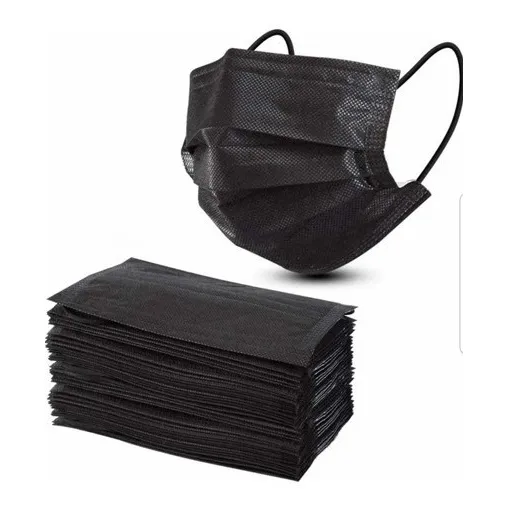Mascarillas Tapabocas Quirúrgicos Desechables Negro 50 Unds