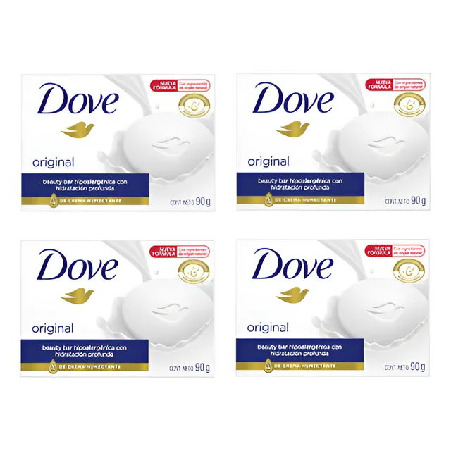 Pack X4 Dove Jabón  De Tocador Original Individual 90g