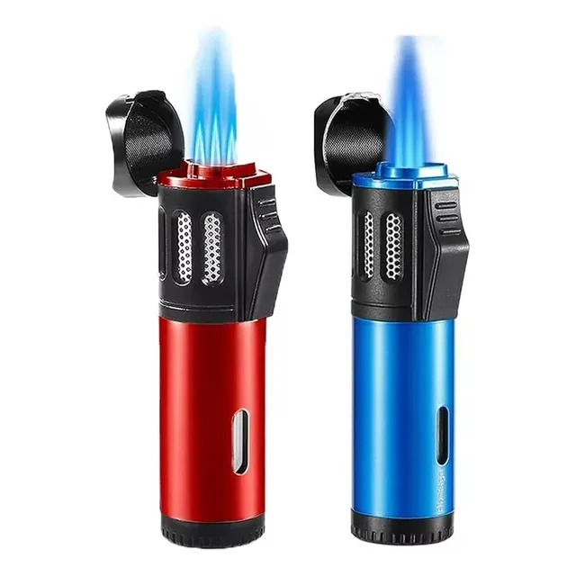 2pzs Encendedore Gas Recargables Antorcha Triple 3 Chorros