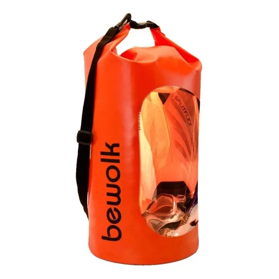 Bolso Estanco Bewolk Bb1025w Con Ventana 25l Camping Nautica Pesca Color Naranja