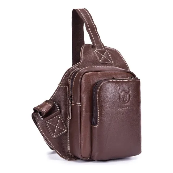 Bullcaptain - Mochila Cruzada Cuero Xb-013-cf Café