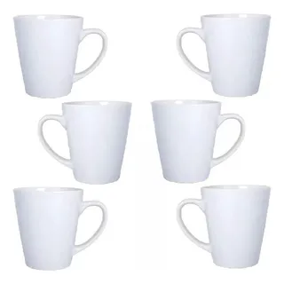 Jogo 6 Caneca Xicara Em Melamina 350ml Branco Atacado Jogo 6 Caneca Xicara Em Melamina 350ml Branco Atacado