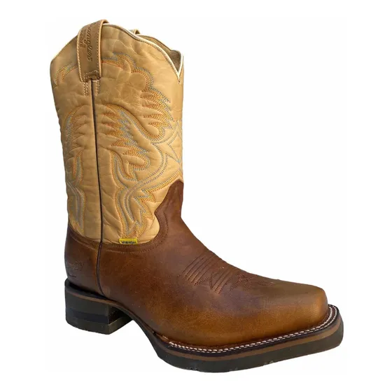 Bota Roper Wrangler Pull Up Castor Café Beige Caballero 2111
