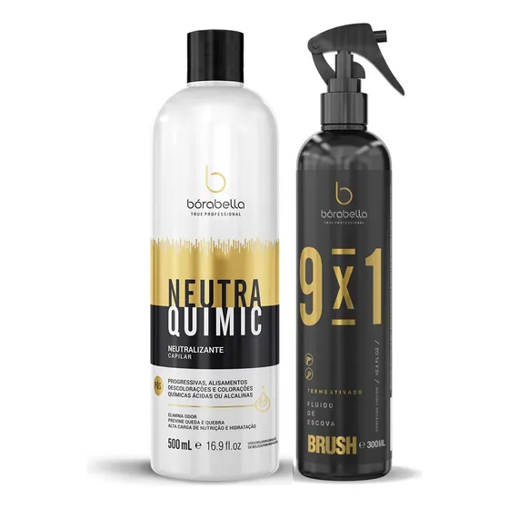 Kit Neutraquimic Borabela + Brush Fluido Escova Termoativado