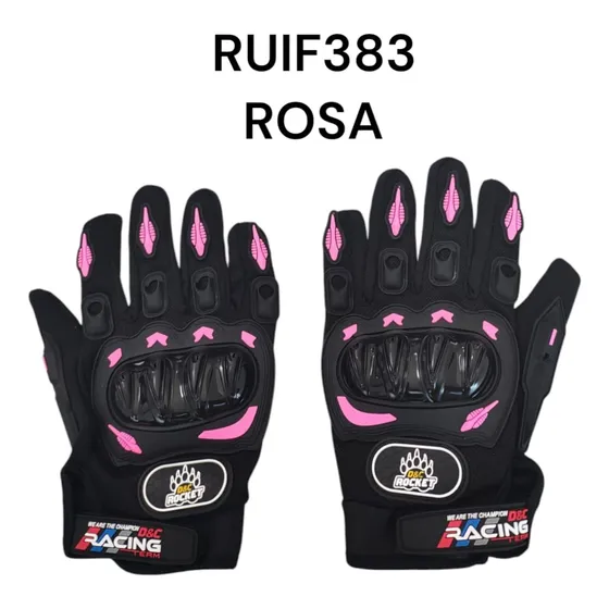 Guantes De Motociclista D&c Rocket Con Touch Rosa Talla Chic Talla S