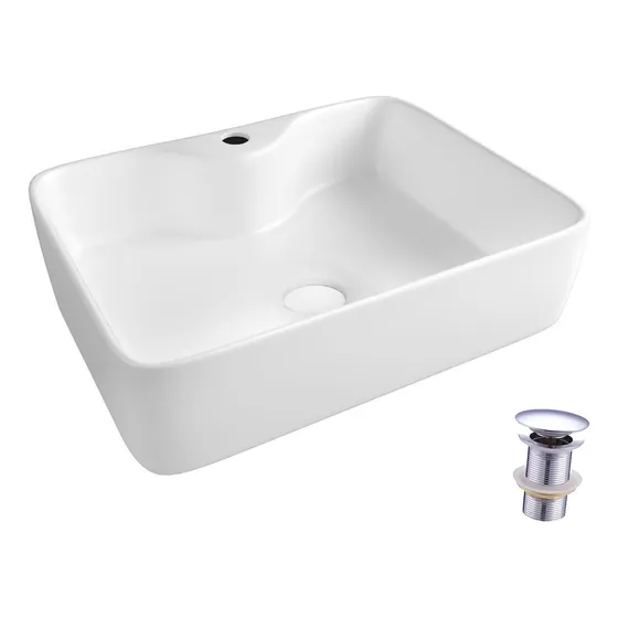 Cuba Louça Retangular Porcelana Branca Apoio Válvula Click