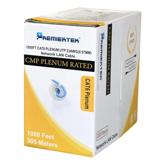 Cable Lan Red Premium Cat6 Cmp Plenum 23awg Cca Utp 4