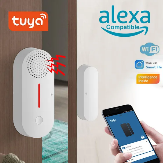 Sensor Alarma Puerta Ventana Wifi - Casa Inteligente Alexa