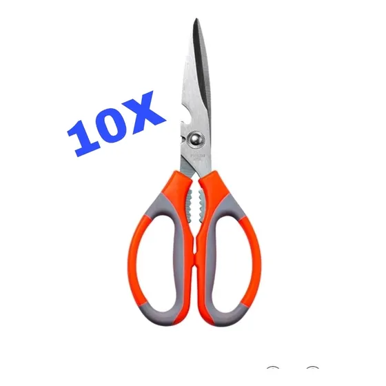 10 Tijeras Grandes Multiusos Destapador Escolar Cocina Chef