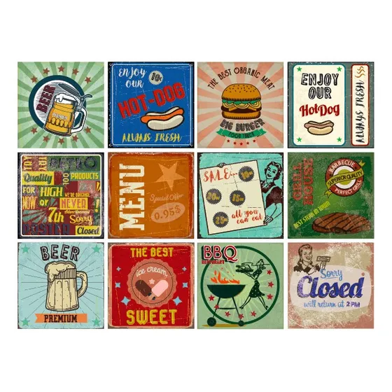 Azulejos Autoadhesivos Decorativos Vintage Food