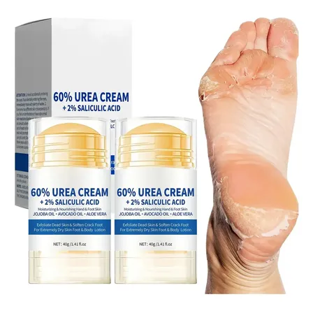 Kit 2 Bastões Creme Ureia 60% Com Ácido Salicílico 40g Neutr
