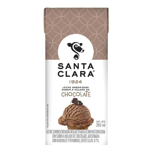 Leche Uht Santa Clara Helado de Chocolate 200ml