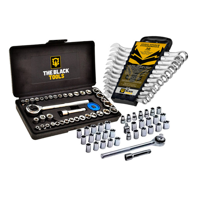 Kit Jogo De Ferramentas 40 Peças Com Soquetes E Kit Chave Combinada 6 A 22mm 12 Peças The ... Kit Jogo De Ferramentas 40 Peças Com Soquetes E Kit Chave Combinada 6 A 22mm 12 Peças The ...